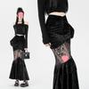 Elegant 2025 Black Velvet Mermaid Skirt for Women