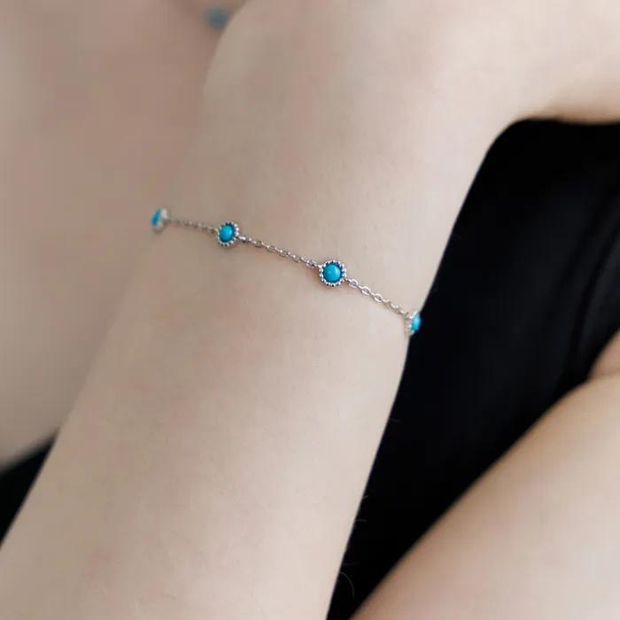 Bigrain Turquoise Station Bracelet (White) BH7B65771WB190