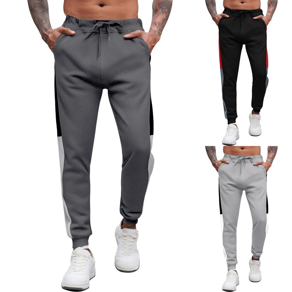 Men's Colorblock Loose Sweatpants Men's Casual Fashion Sweatpants