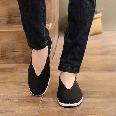 Sapatos de artes marciais tradicionais chineses homens kung fu wing chun tai-chi wushu pano preto velho pequim sapatos casuais esporte tênis