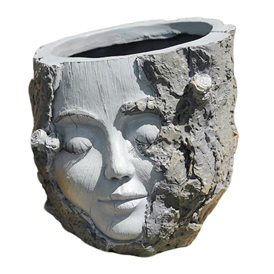 

Ручная работа, Пластиковый горшок-пень с лицом девочки 5 , Голова-пень из смолы, Ваза для цветов с дренажным отверстием, Декор для сада, патио, стола