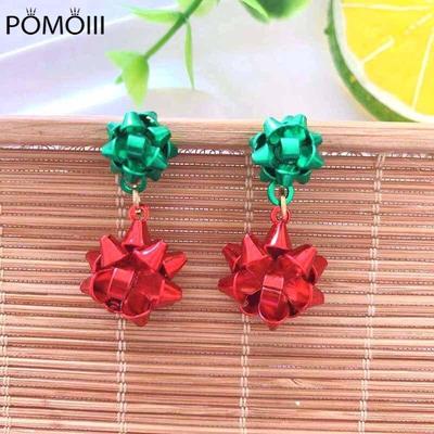 Earrings For Woman Creative Christmas Earrings Simple Metal Flower Geometric Creative Fashion Three -Dimensional Bow Ladies