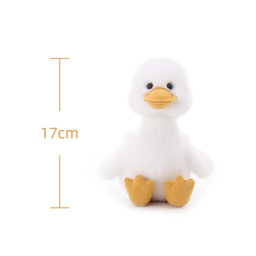 Apricot Lamb - A Soft, Cute, Fluffy Duck Plush Toy with Cheerful Squawking Sounds, Suitable for Both Boys and Girls, 17cm.