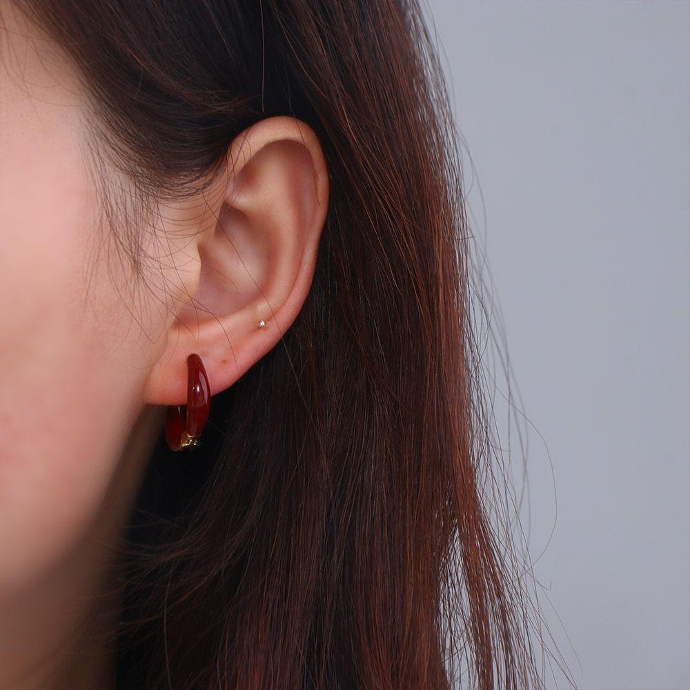 Trendy Elegant Exquisite Simple Vintage Circle Hoop Ear Buckle Women Jewelry Korean Style Earrings Enamel Oil Drop Earrings