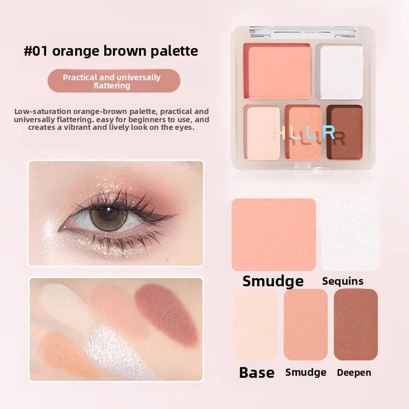 Five-color Eyeshadow Is Easy To Color, and A Multi-purpose Disc Modifies The Three-dimensional Makeup of The Eyes To Brighten The Earth Color.