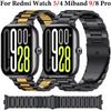 Metal Strap For Redmi Watch 6/5/4 Stainless Steel Bracelet Wristband For Xiaomi Band 9 Pro/Mi Band 8 Pro Belt Accessories Correa