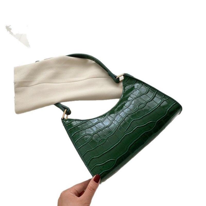 Niche Retro Bag Women's Summer New Trendy Little Crocodile Pattern Underarm Bag Stick Bag Single Shoulder Messenger Bag
