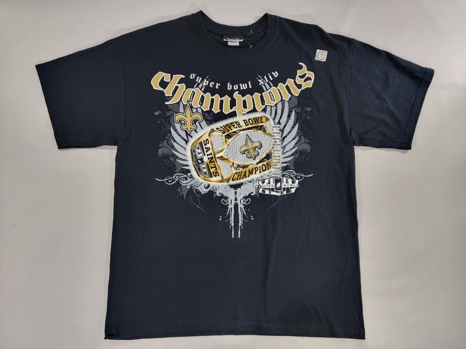 NWOT New Orleans Saints NFL Super Bowl XLIV Champions T-Shirt M Drew Brees New! XXXXL