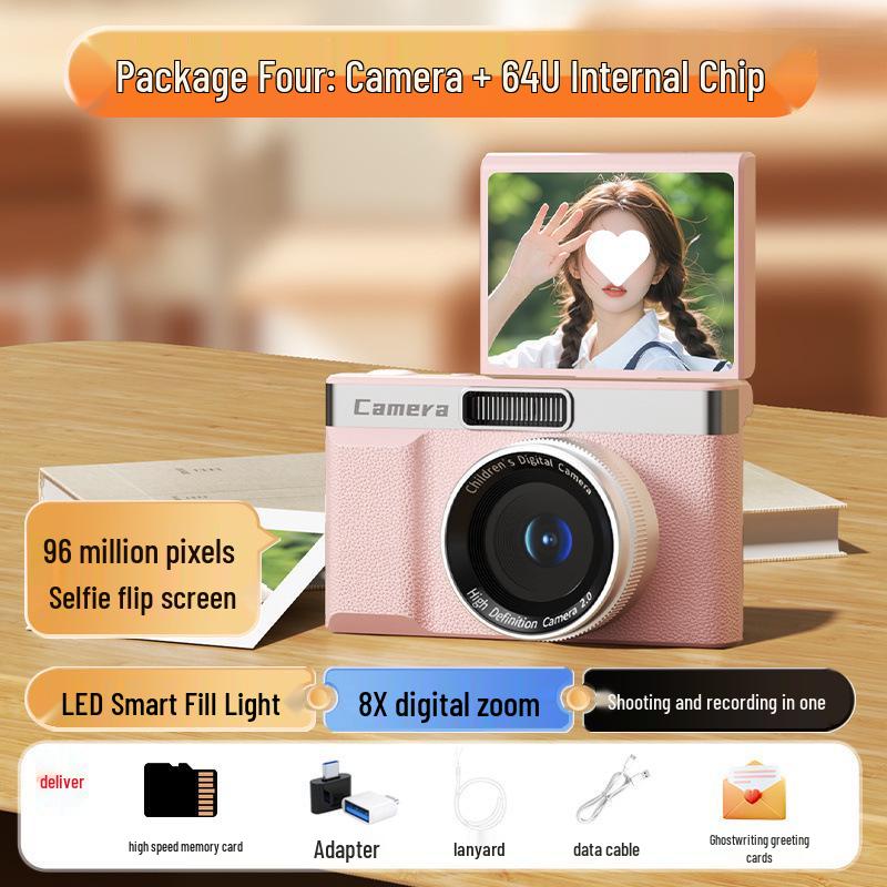 100MP Dual-Camera Retro Digital Camera for Students - Affordable and Perfect for Campus Photography