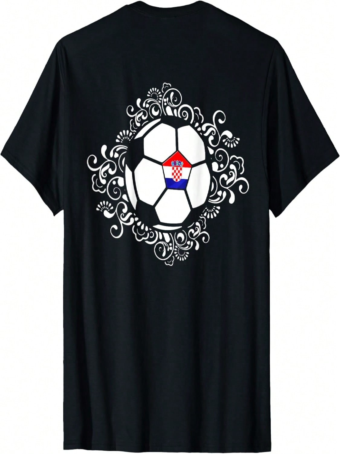 Floral Croatia Soccer Lovers Jersey Croatian Football Flower T-Shirt S
