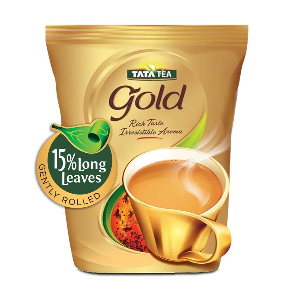 Premium Assam Teas With Gently Rolled Aromatic Long Loose Leaves, Rich & Aromatic Chai, Black Tea, Tata Tea Gold 1kg 1kg