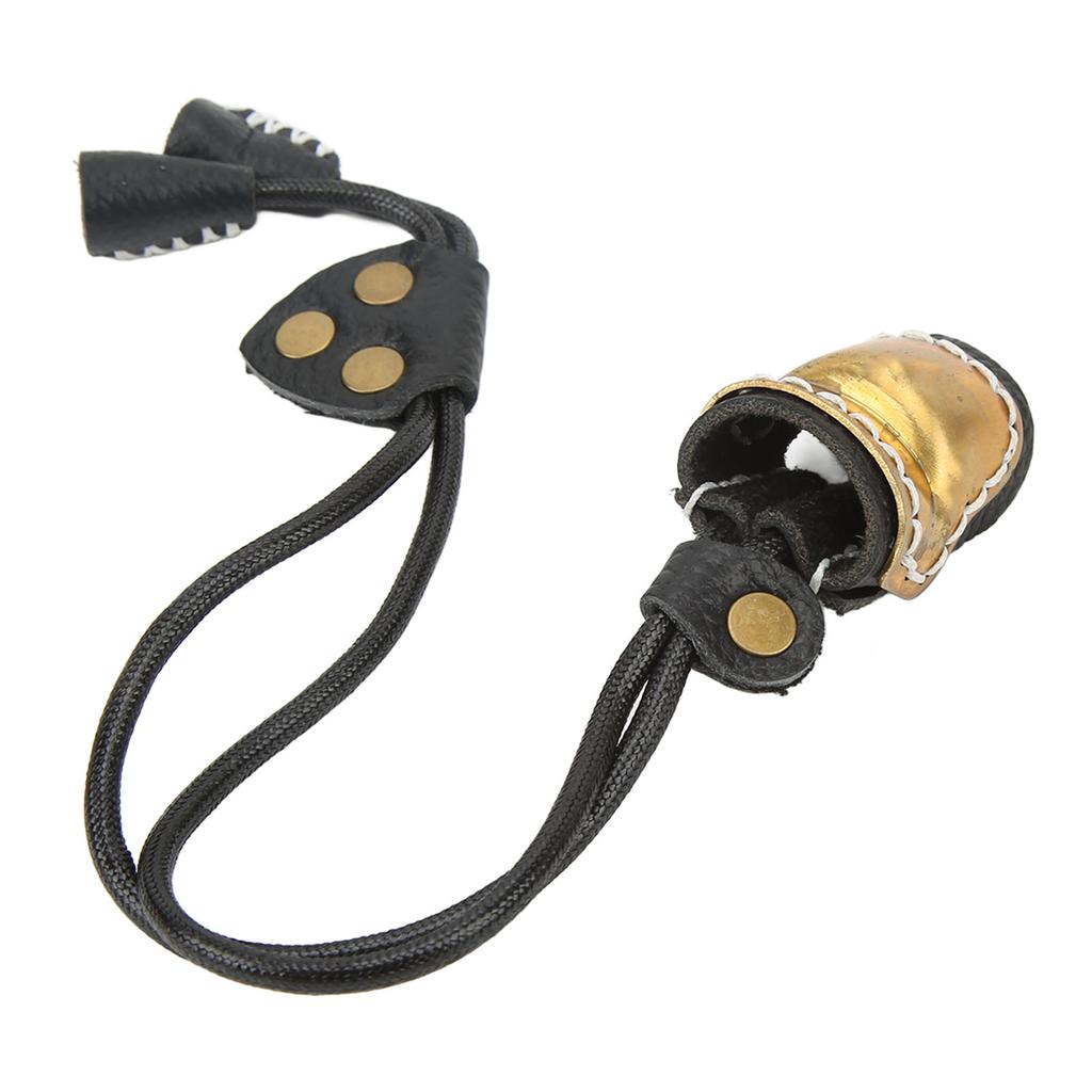Archery Fingers Guard Protector Brass and Leather Archery Thumb Ring for Traditional Archery Equipment Outdoor