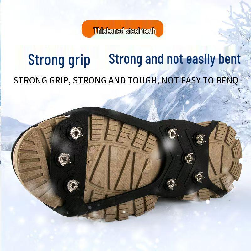 8-Tooth Outdoor Anti-Slip Ice Cleats for Shoes - Lightweight Snow and Ice Spikes for Men, Women, and Elderly