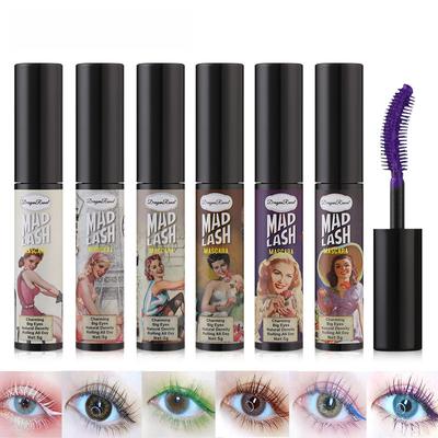 Dragon Ranee Mascara Waterproof Slender, Natural Curls, Thick, Non -blooming and Long Color Blue Purple Brown White