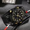 FOXBOX Fashion Luxury Electronic Watch Silicone Casual Sport Waterproof Luminous Multifunctional Quartz Digital Watches for Mens