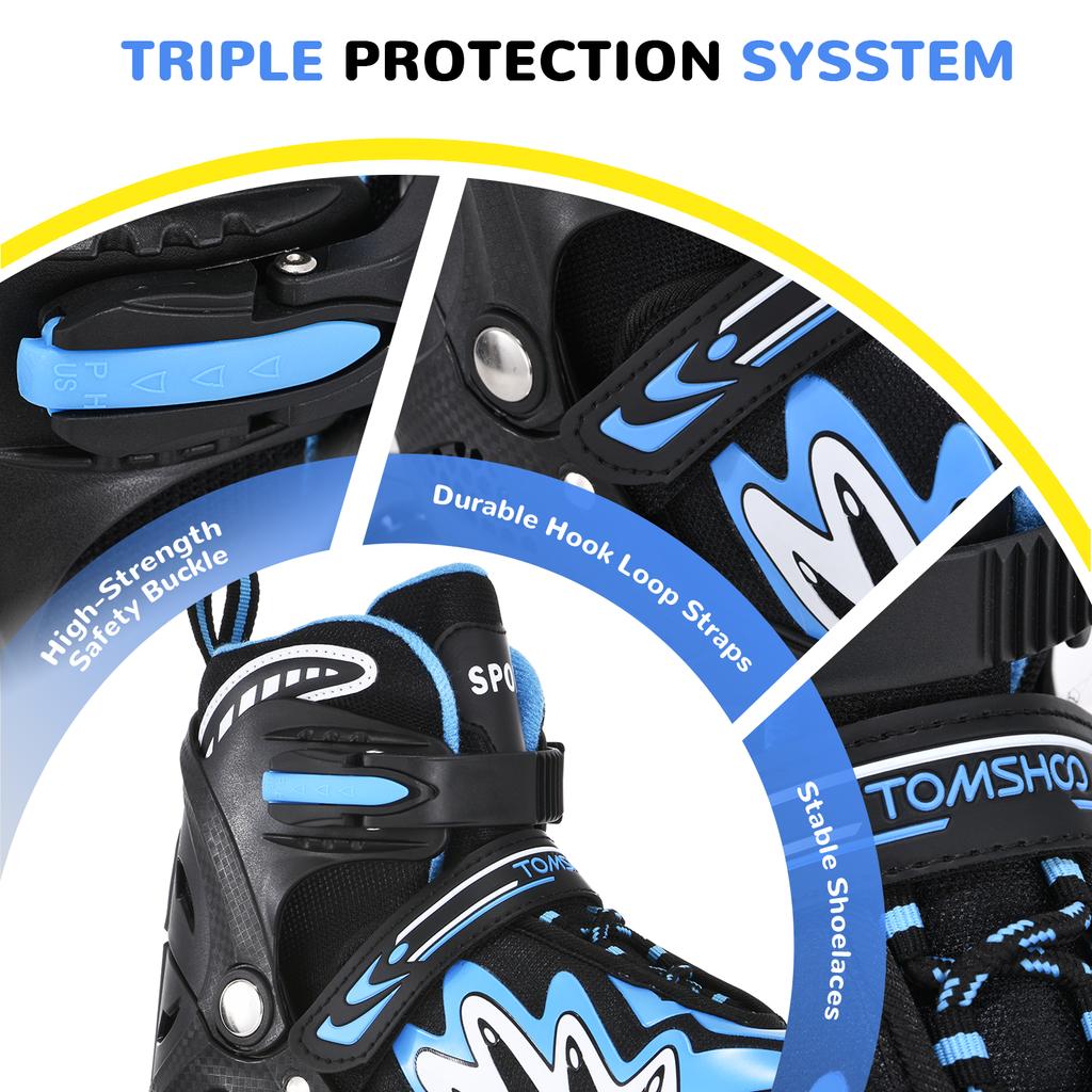 Dětské kolečkové brusle nastavitelné kolečkové brusle se svítícími kolečky bezpečný systém trojitého zapínání pro