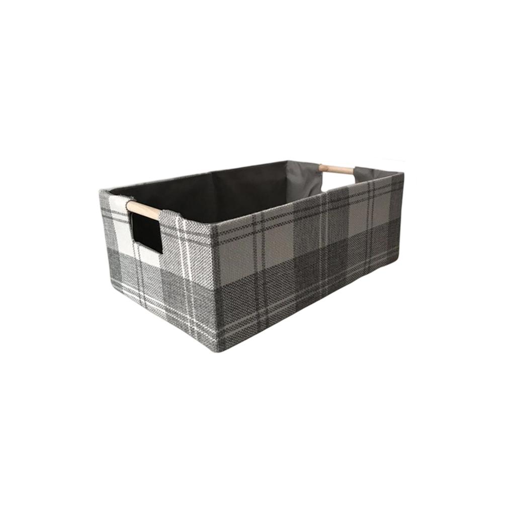 Multi Purpose Cloth Storage Basket For Home Organization With Sturdy Wooden Handles And Eco Friendly Design