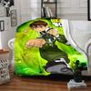 1pc Ben 10 Blanket Lightweight Flannel Throw For Sofa, Bed, Travel, Camping, Livingroom, Office, Couch, Chair, And Bed