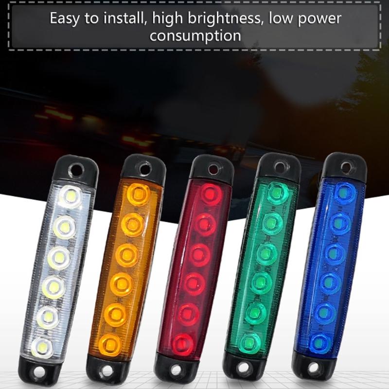 6LED Turn Signal Stop Brake Light For Car Trailer Truck Pickup Indicator Waterproof Taillamp Side Marker Lamp Tail Light
