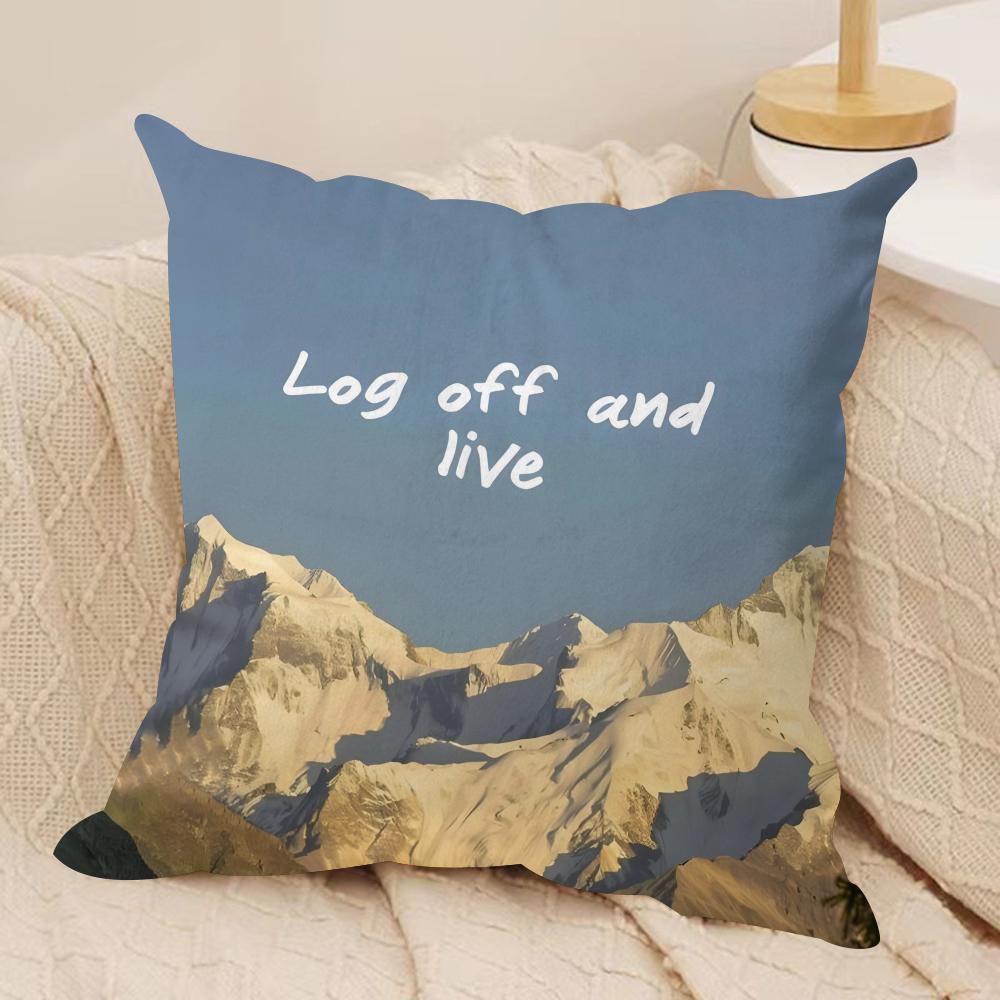 Positive Words Cushion Cover Soft Plush Fabric DoubleSided Printed Cushion Covers for All Seasons Home Decor