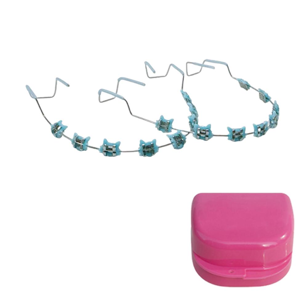 Fake Braces Colorful Brackets For Teeth Temporary Metal Wires Metal Bracket Orthodontic Ligature Ties Dental Decor Accessories