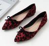 Plus Size 35-42 Women's Leopard Pointed Toe Flats Loafers Shallow Slip On Shoes Ladies Dress Office Ballerinas Mujer Mocasines