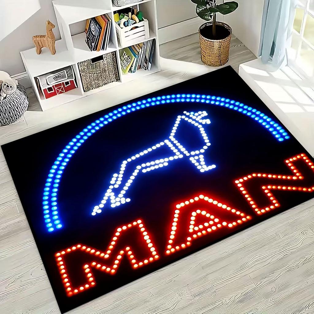 3D Man Truck Logo Motorcycle Carpet Rug for Bedroom Living Room Sofa Home Doormat Decor,Large Kids Play Non-slip Floor Mat