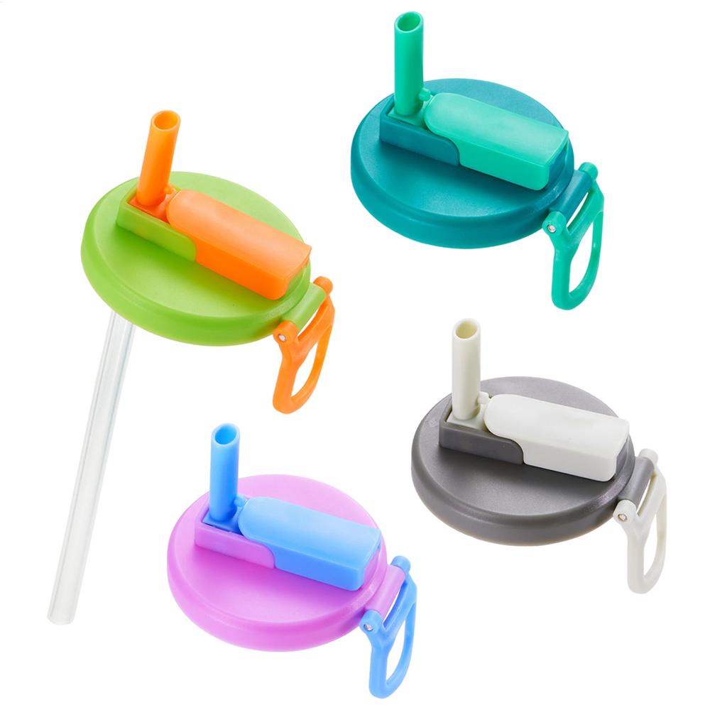 

4X Silicone straw soda can lid reusable can lid leak proof snap on seal lid