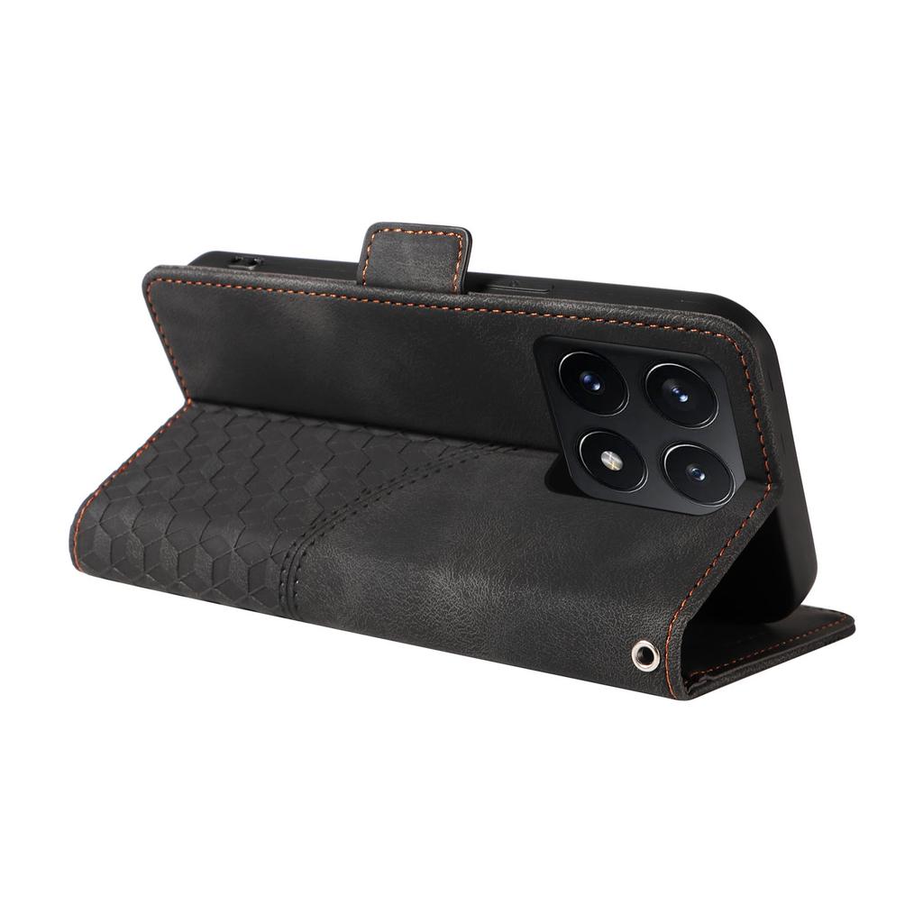 For Xiaomi 14T Case PU Leather Phone Cover Rhombus Starry Imprinted