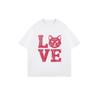 Oversized T Shirt Black Love Cat Face Print Casual Wear For Women