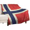 Vintage gealterte norwegische Flagge Überwurf Decken und Steppdecke Dünn für Sofa Decken