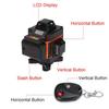 16 Lines 360° Rotary Horizontal Vertical Cross Remote Green Light LED Display Auto Self Leveling 4D Measure Laser Level