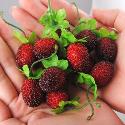 10pcs Fake Fruit Glass Strawberry Mini Berries Artificial Flower Pearlized Wedding Decoration