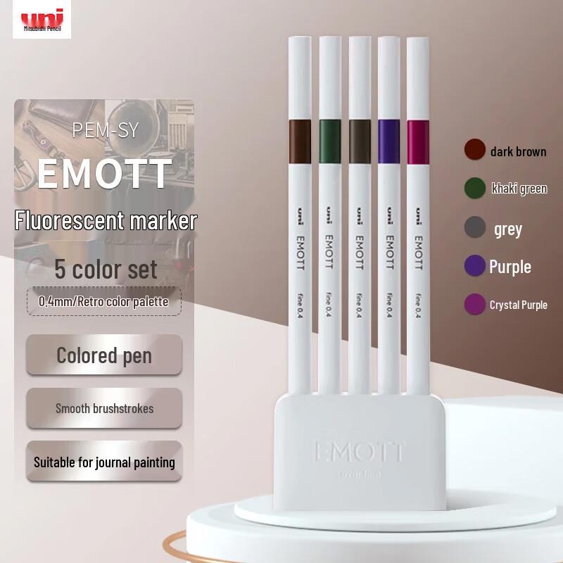 Uni Mitsubishi PEM-SY Retro Fluorescent Marker Pen Set