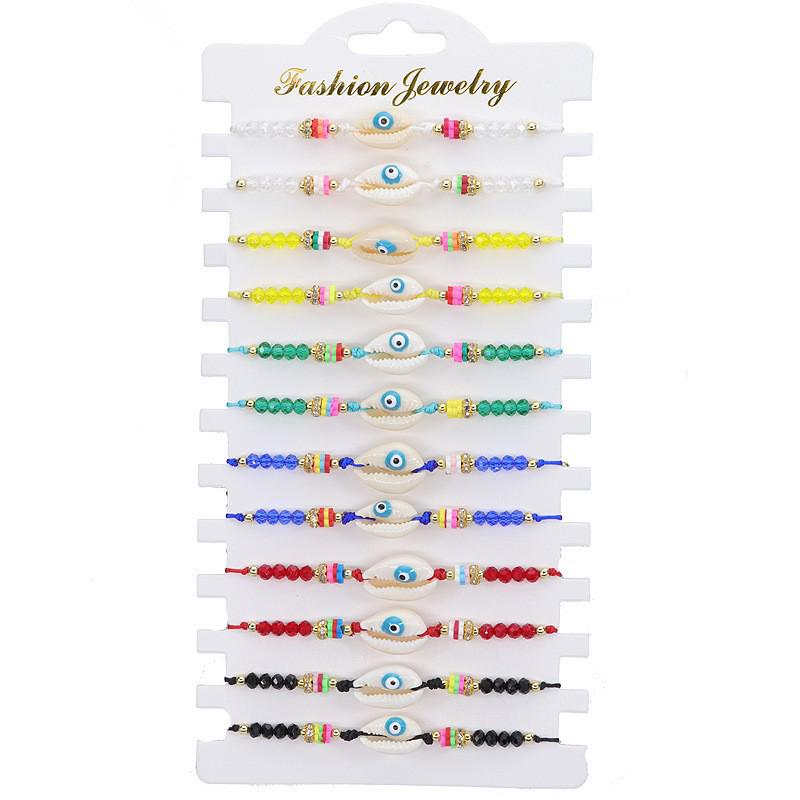 Bohemian Hand-woven Colorful Seed Bead Adjustable Bracelet with Rhinestone Connector