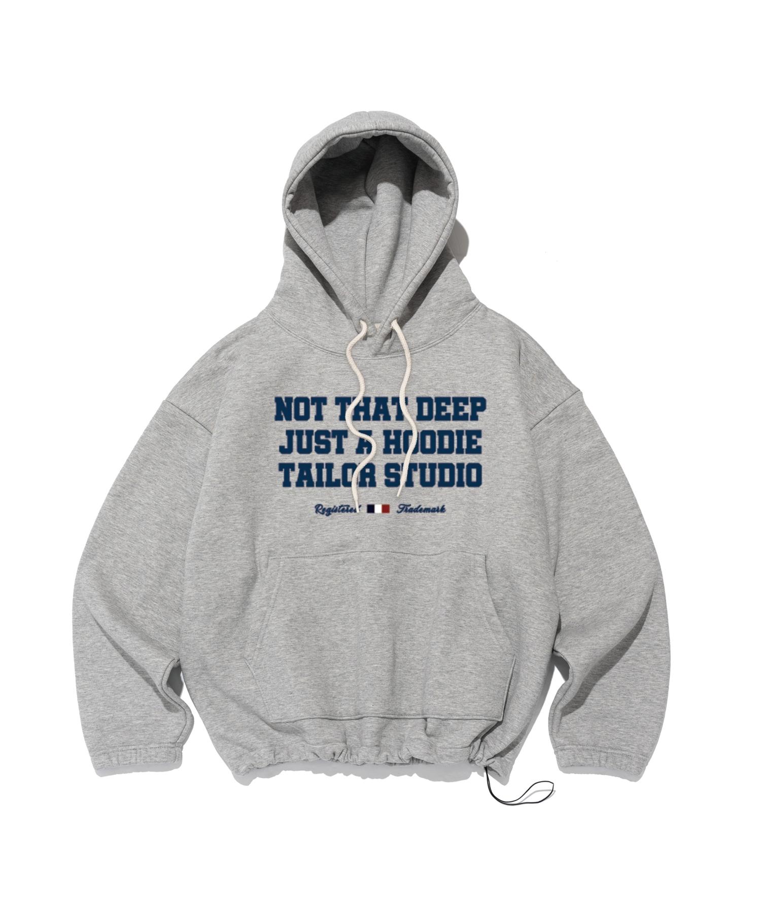 Taylor Studio Wit Slogan String Hoodie (Gray) Brushed 01