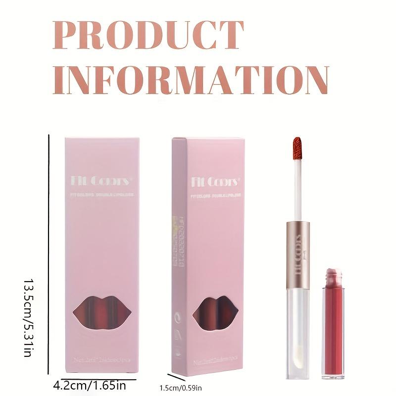 Doppelendige Samt-Lippenglasur ist bequem zu tragen. Feuchtigkeitsspendende, matte, matte, antihaftbeschichtete Tasse. Dreizweck-Lippenfärbe-Lipgloss-Lipgloss-Set