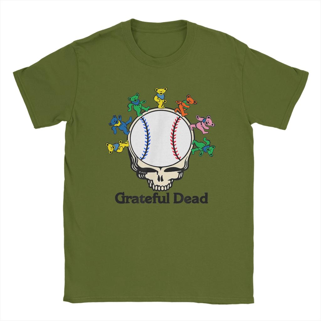 Oversized T-Shirt Grateful Dead Baseball Bears 100 Cotton T-Shirts Tee Shirt for Man Summer Awesome Design Short Sleeve Top Tees