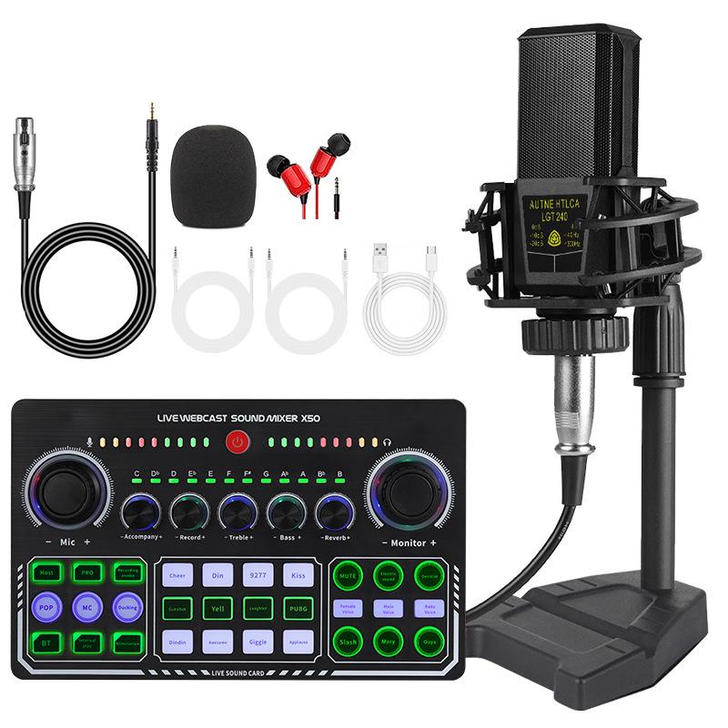 V8s English Sound Card Device: Desktop and Mobile Live Broadcast & Recording Set