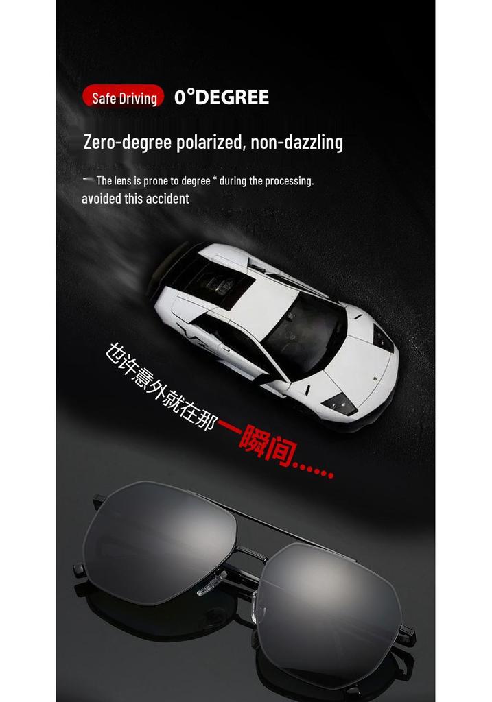 8092 New Men's Polarized Aviator Sunglasses - Large Frame, Fashionable & Trendy for Driving