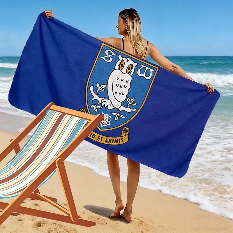 Sheffield Wednesday Print Beach Towel, Large Soft Quick Dry Towel for Beach Camping Swimming