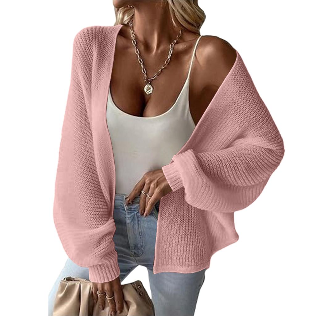 Women's Color V-Neck Long Sleeve Cardigan Sweater