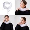 Renaissance Collar Elizabethan Mesh Ruffled Neck Collar Shawl Wrap Detachable False Collar Necklace for Women and Girls