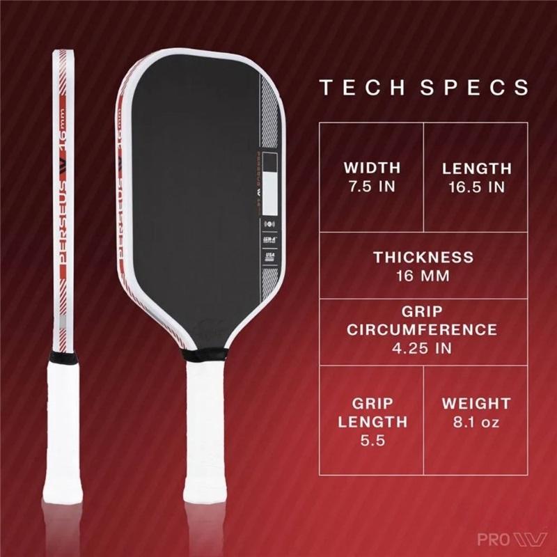 4th Gen Carbon Pickleball Paddle, 16mm Dense Foam Core Thermoformed High Performance Training Competition Racket