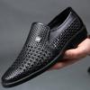 2024 New Men Loafers Leather Shoes Summer Hollow Breathable Oxfords Man Casual Shoes Slip On Formal Dress Shoes for Sneaker