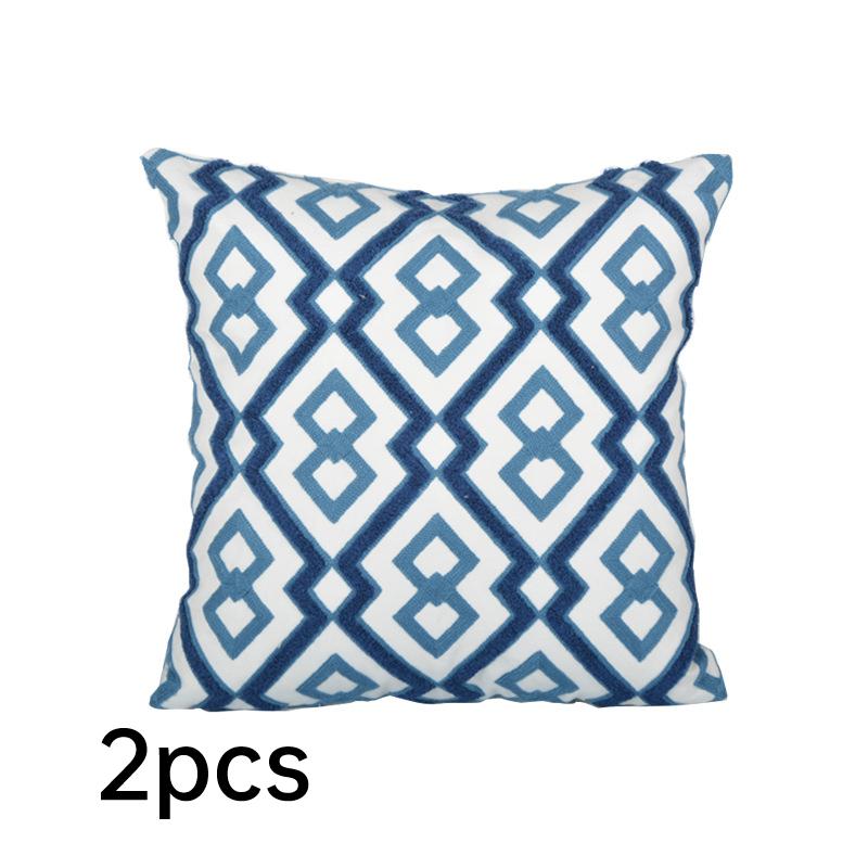 Sada 2 vyšívaných dekorativních povlaků na polštáře Pohovka Čtvercové povlaky na polštář Polštář do ložnice Pohovka Farmhouse Decor 18x18 palců