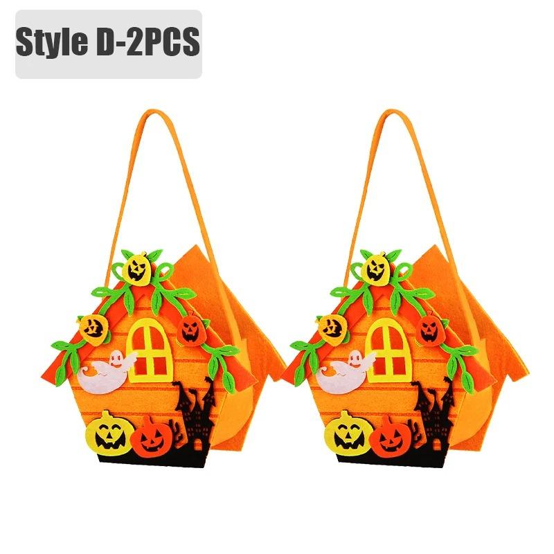 1-6 STÜCK Halloween Süßigkeitenbeutel für Kinder Filz Kürbis Geschenk Tragetasche Feiertagsparty Halloween Dekorationen Zubehör