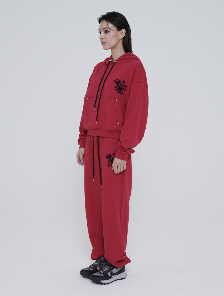 KEEMHII Stardust Stitch Sweatpants - [Red]