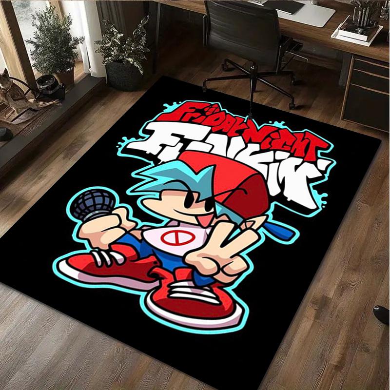 Friday Night Funkin' Logo Home carpet Office Decorative Carpet For Living Room Bedroom Door Mat Floor Rug Computer Chair Area Rug