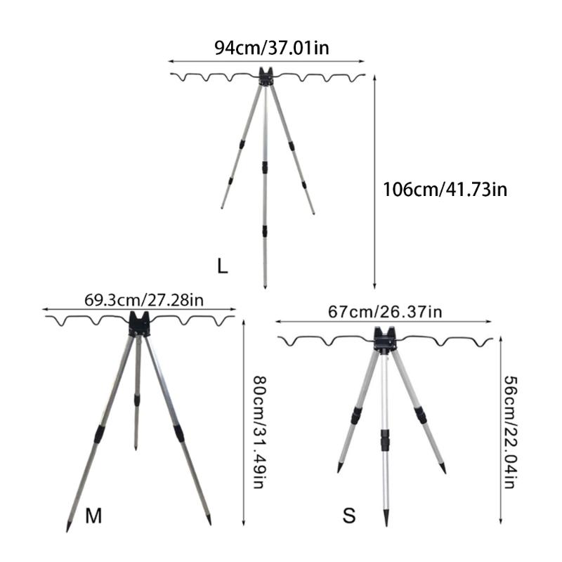 Fishing Rod Support Stand for Sea Beach Fishing River Fishing, Telescopic Fishing Rod Tripod Fishing Rod Rack Stand Rest